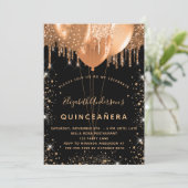 キンセアニェラブラック金ゴールドグリッターダストバルーン15th 招待状 (スタンド正面)