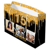 キンセアニェラブラック金ゴールドグリッタードリップス写真 ラージペーパーバッグ (裏面アングル)