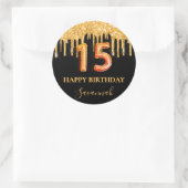 キンセアニェラブラック金ゴールドグリッターパーティーバルーンスタイル ラウンドシール (バッグ)