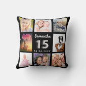 キンセアニェラブラック銀カスタム色フォトコラージュ クッション (裏面)