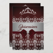 キンセアニェラブルガンディスパークルダイヤモンドティアラボウ 招待状 (正面/裏面)