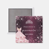 キンセアニェラブルガンディピンクティアラドレスグリッター マグネット (正面/裏面)