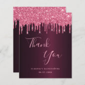 キンセアニェラブルガンディーピンクの名前サンキューカード (正面/裏面)