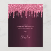 キンセアニェラブルガンディーピンクの名前サンキューカード (裏面)