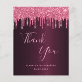 キンセアニェラブルガンディーピンクの名前サンキューカード (正面)