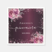 キンセアニェラブルガンディーピンクフローラ名台本 スタンダードカクテルナプキン (正面)