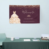 キンセアニェラブルゴーニュバラ金ゴールドグリッターダスト 横断幕 (トレードショー)