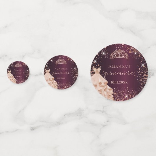 キンセアニェラブルゴーニュバラ金ゴールドティアラドレス写真 コンフェッティ (裏面)