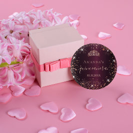 キンセアニェラブルゴーニュバラ金ゴールドティアラ名字スクリプト 缶バッジ