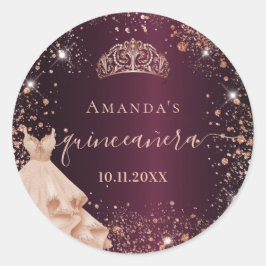 キンセアニェラブルゴーニュバラ金ゴールドドレス名台本 ラウンドシール