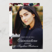 キンセアニェラブルゴーニュブルーピンクフローラ写真 招待状 (正面/裏面)