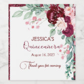 キンセアニェラブルゴーニュレッドグリッターフローラワインラベル ワインラベル (シングルラベル)