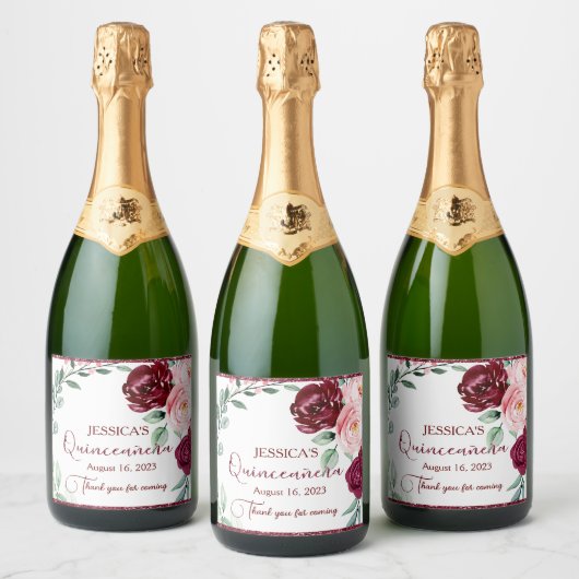 キンセアニェラブルゴーニュ赤フローラきらめくワインラボ スパークリングワインラベル (ボトル)