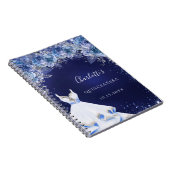 キンセアニェラブルーグリッタードレスフローラゲストブック ノートブック (右側)