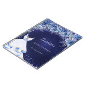 キンセアニェラブルーグリッタードレスフローラゲストブック ノートブック (左側)