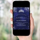 キンセアニェラブルーシルバーグリッターダストティアラクラウン 招待状