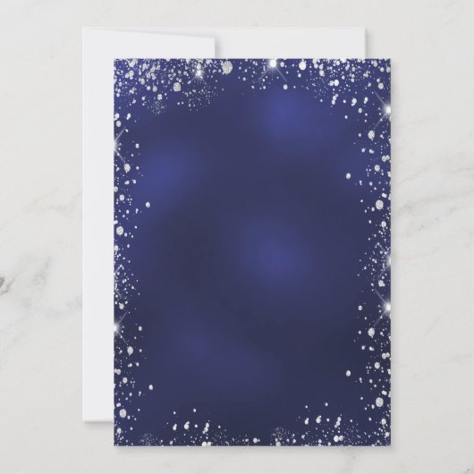 キンセアニェラブルーシルバーグリッタードレスティアラ 招待状 (裏面)