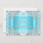 キンセアニェラブルーシルバーダイヤモンドティアラ15thパーティー2 招待状 (正面)