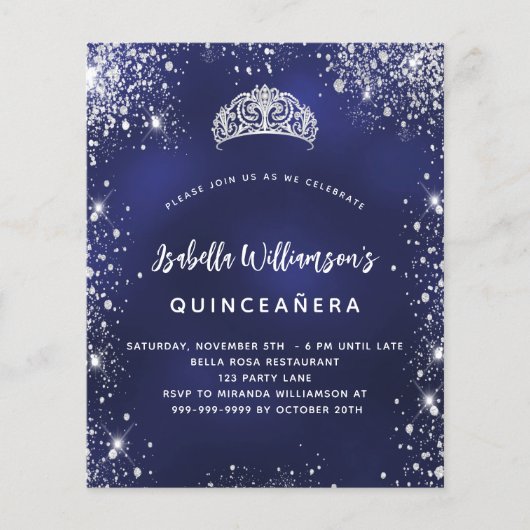 キンセアニェラブルーシルバーティアラ予算案 チラシ (正面)