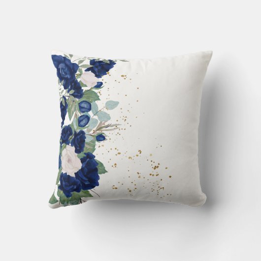 キンセアニェラブルーバラミパーソナライズされたクリンスアノス クッション (裏面)