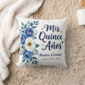 キンセアニェラブルーバラミパーソナライズされたクリンスアノス クッション (ブランケット)