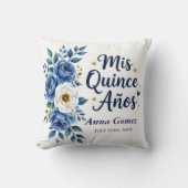 キンセアニェラブルーバラミパーソナライズされたクリンスアノス クッション (正面)