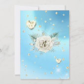 キンセアニェラブルー金ゴールドグリッターバラフローラ 招待状 (裏面)