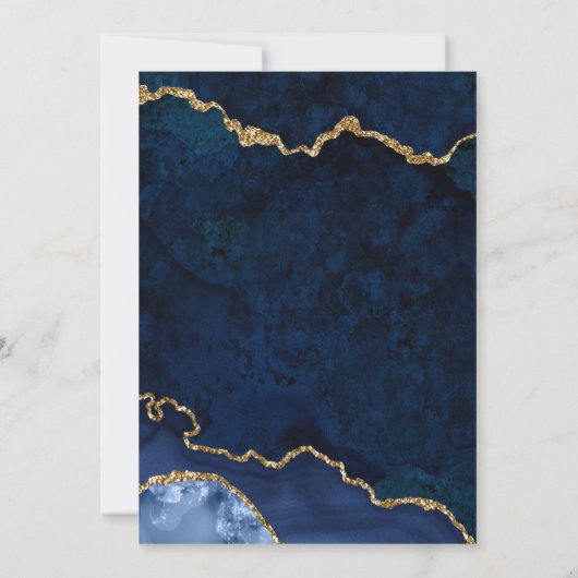 キンセアニェラブルー金ゴールドマーブルアゲートゲード 招待状 (裏面)