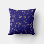 キンセアニェラブルー金ゴールドワイルドフラワーミカンスアノス クッション (裏面)