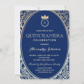 キンセアニェラブ王室のルーアンド金ゴールドプリンセスモノグラム 招待状 (正面)