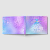 キンセアニェラプリンセスグリッターガウンアクアブルー ゲストブック (全面)