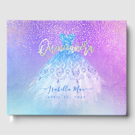 キンセアニェラプリンセスグリッターガウンアクアブルー ゲストブック