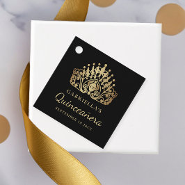 キンセアニェラプリンセスティアラクラウンブラック金ゴールド フェイバータグ