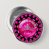 キンセアニェラプリンセスティアララブハート | ホットピンク 缶バッジ (正面&裏面)