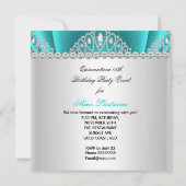 キンセアニェラプリンセスティール(緑がかった色)ブルーホワイトダイアモンドティアラ 招待状 (裏面)