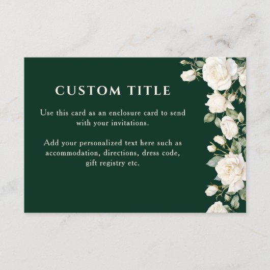 キンセアニェラプリンセスドレスとバラグリーンカスタム エンクロージャーカード (正面)