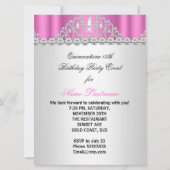 キンセアニェラプリンセスピンクホワイトダイヤモンドティアラ 招待状 (裏面)