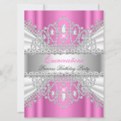 キンセアニェラプリンセスピンクホワイトダイヤモンドティアラ 招待状 (正面)