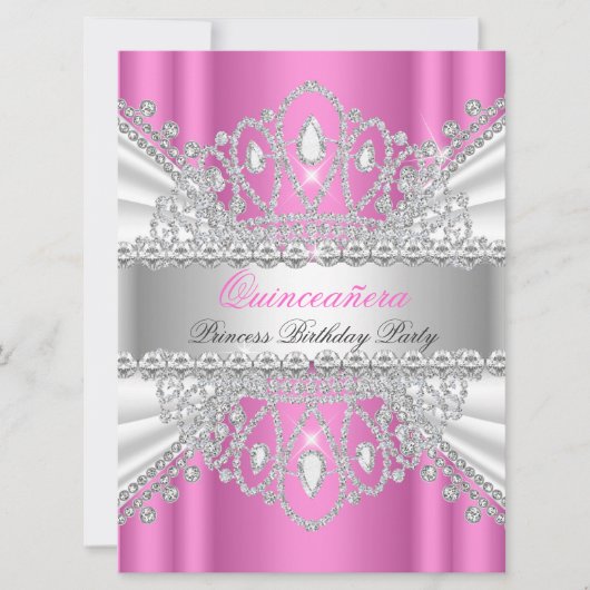キンセアニェラプリンセスピンクホワイトダイヤモンドティアラ 招待状 (正面)