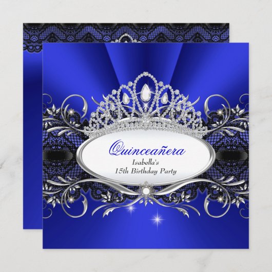 キンセアニェラプリンセスブ王室のルーダイヤモンドティアラレース 招待状 (正面/裏面)