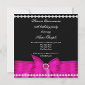 キンセアニェラプリンセスホットピンクボウシルバーティアラ 招待状 (裏面)