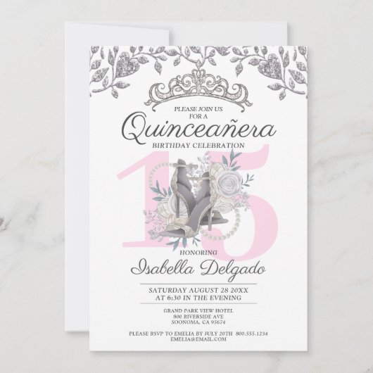 キンセアニェラプリンセス15th誕生日招待状 招待状 (正面)