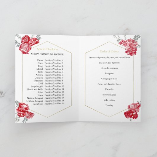 キンセアニェラプログラムレッドドレスフローラゴールドフォイル プログラム (内部)