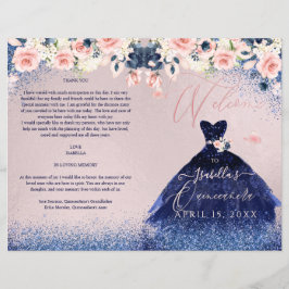 キンセアニェラプログラム赤面フローラネイビーグリッターガウン