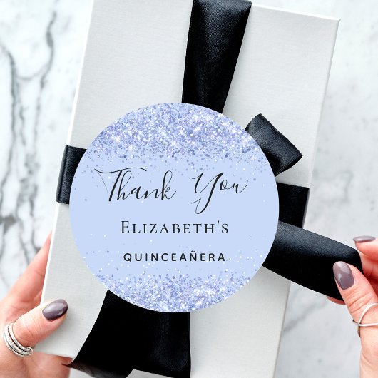 キンセアニェラベビーブルーグリッターダストありがとう ラウンドシール