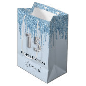 キンセアニェラベビーブルーグリッタードリップス名 ミディアムペーパーバッグ (正面アングル)