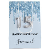 キンセアニェラベビーブルーグリッタードリップス名 ミディアムペーパーバッグ (裏面)