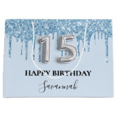 キンセアニェラベビーブルーグリッタードリップス名 ラージペーパーバッグ (正面)