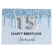 キンセアニェラベビーブルーグリッタードリップス名 ラージペーパーバッグ (裏面)