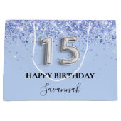 キンセアニェラベビーブルーグリッター名 ラージペーパーバッグ (正面)